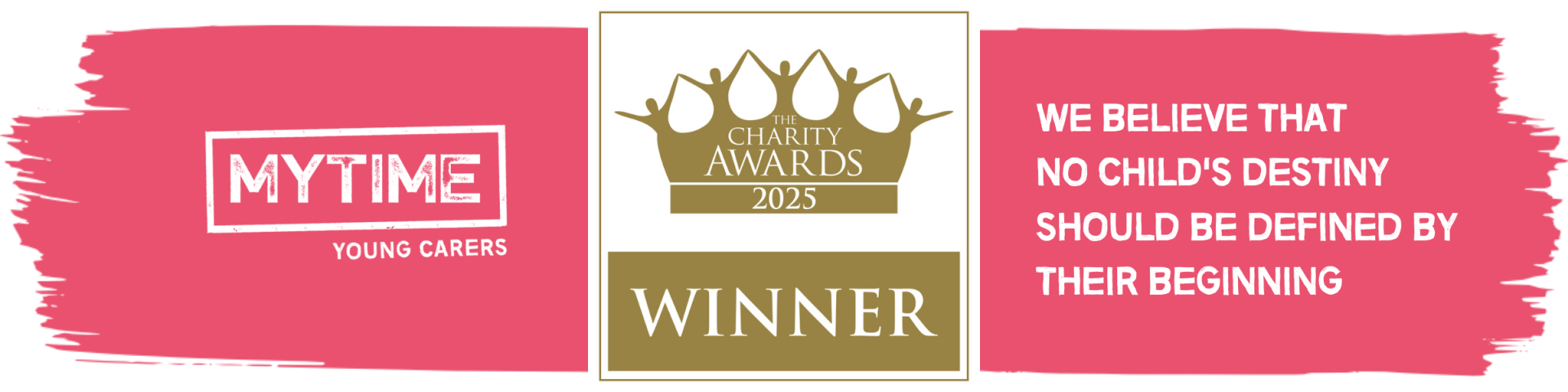 MYTIME Young Carers Charity Awards 2025 winner banner